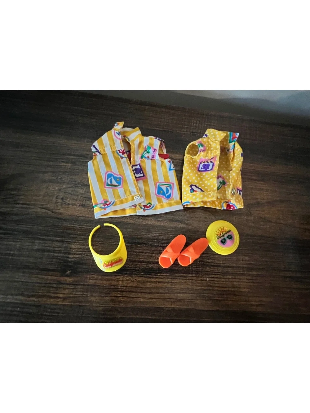 Vintage Set of 5 Ken doll California beach clothing accessories